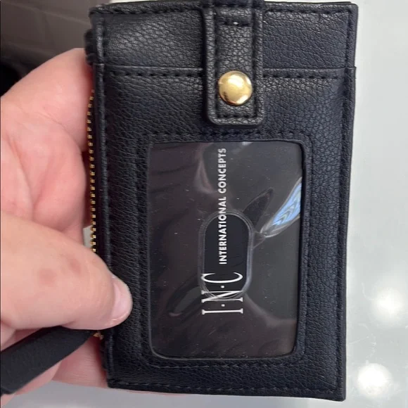 INC International Concepts Black and Gold Chain Wallet - Picture 4 of 5